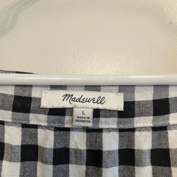Madewell Linen-Blend Allie Mini Dress in Gingham Check - Picture 7 of 8